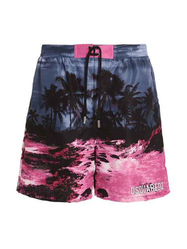 Logo Print Swimming Trunks - Dsquared2 - Modalova