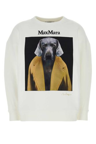 White Stretch Cotton Blend Bacco Sweatshirt - Max Mara - Modalova