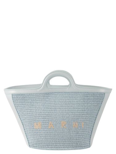 Marni Aura Tote In Cyan Leather - Marni - Modalova