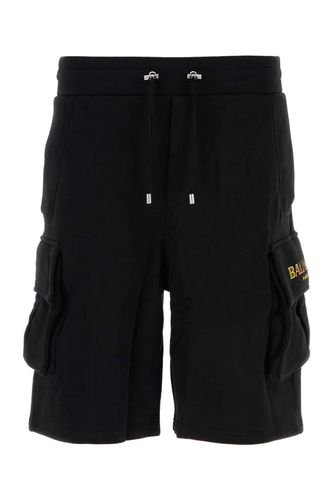 Balmain Black Cotton Bermuda Shorts - Balmain - Modalova