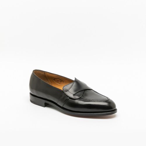 Lulworth Black Calf Crossed Strap Loafer - Edward Green - Modalova