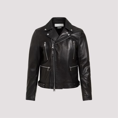 Leather Biker Jacket - Alexander McQueen - Modalova