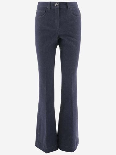 Stretch Cotton Flared Jeans With Logo - Giorgio Armani - Modalova