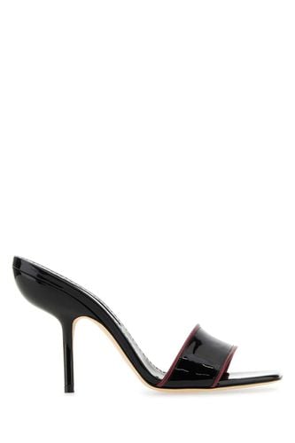 Black Leather Helamu Mules - Manolo Blahnik - Modalova