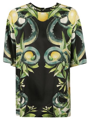 Snake Lemon Print Top - Roberto Cavalli - Modalova