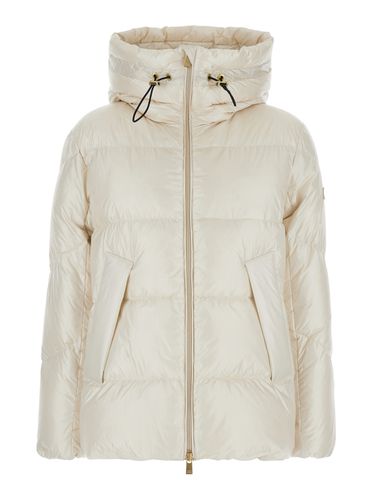 Larali Down Jacket With Drawstring Hood And Logo Patch In Tech Fabric Woman - TATRAS - Modalova