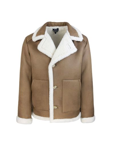 Single-breasted Shearling Coat A. P.C - A.P.C. - Modalova