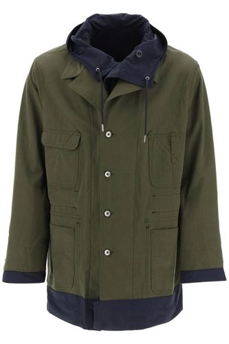 Army Green Cotton And Nylon Reversibile Jacket - Sacai - Modalova