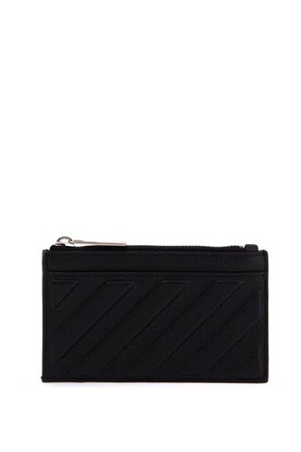 Off-White Leather Diag Card Holder - Off-White - Modalova