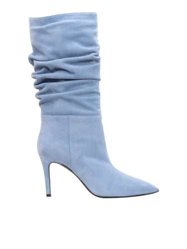 Via Roma 15 Curled Light Blue Boot - Via Roma 15 - Modalova