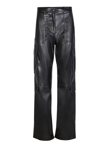 MSGM Black Leather-like Pants - MSGM - Modalova