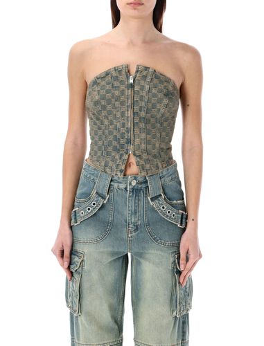 Jacquard Monogram Denim Corset - MISBHV - Modalova