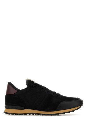 Black Fabric And Suede Sneakers - Valentino Garavani - Modalova