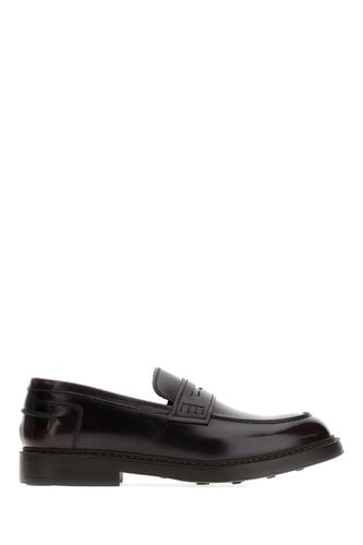 Dark Brown Leather Penny Loafers - Doucal's - Modalova