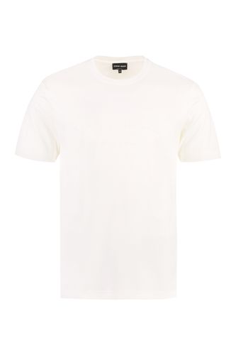 Logo Embroidery Cotton T-shirt - Giorgio Armani - Modalova