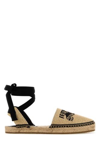 Ferragamo Raffia Elaia Espadrilles - Ferragamo - Modalova