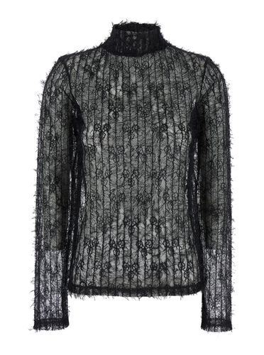 Transparent Turtleneck Top With Fringes All-over In Fabric Woman - Róhe - Modalova