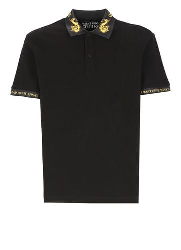 Logo Print Polo Shirt - Versace Jeans Couture - Modalova