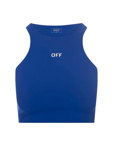 Sleeveless Crop Top With Logo - Off-White - Modalova