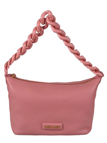 Chain Strap Logo Embossed Shoulder Bag - Miu Miu - Modalova