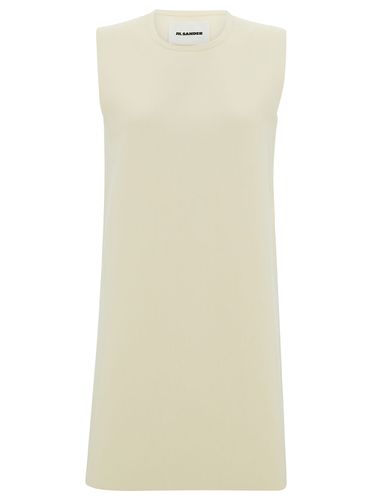 White Sleeveless White Dress In Cotton Woman - Jil Sander - Modalova