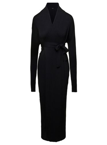 Maxi Wrap Dress With Waist Belt In Silk Woman - Balenciaga - Modalova