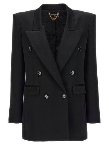 Double-breasted Cr Satin Blazer - Elisabetta Franchi - Modalova