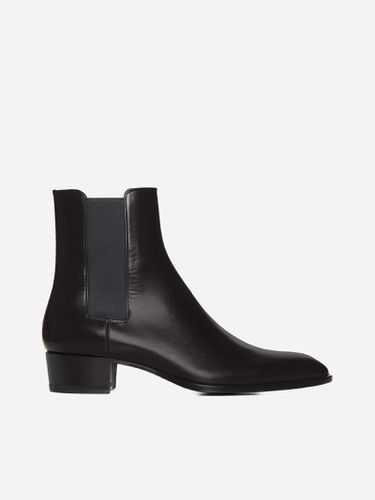 Wyatt Leather Chelsea Boots - Saint Laurent - Modalova