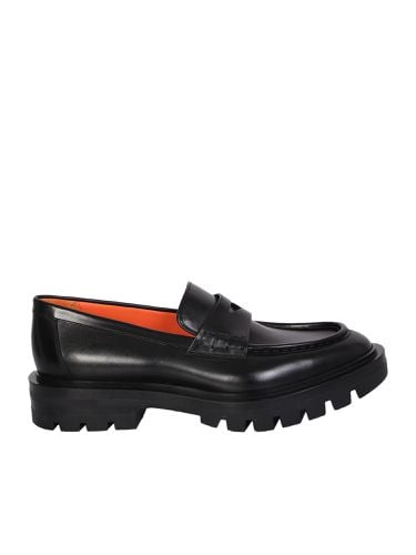 Santoni Black Penny Loafer - Santoni - Modalova