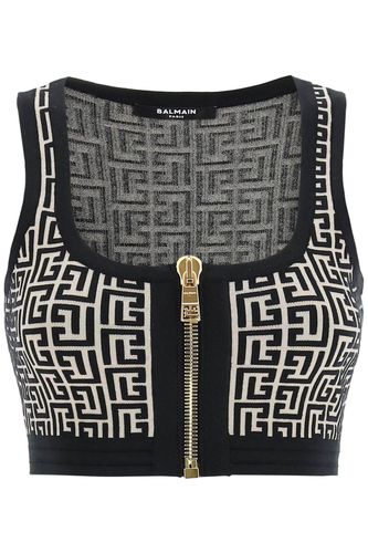 Balmain Monogram Knit Crop Top - Balmain - Modalova