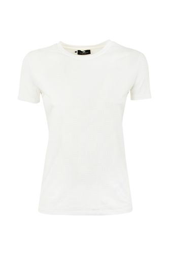 T-shirt With Rhinestone Logo - Elisabetta Franchi - Modalova