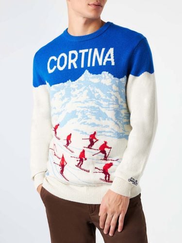 Man Sweater Cortina Vintage Postcard Print - MC2 Saint Barth - Modalova