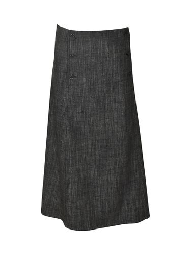 Lace Rear Denim Skirt - Yohji Yamamoto - Modalova