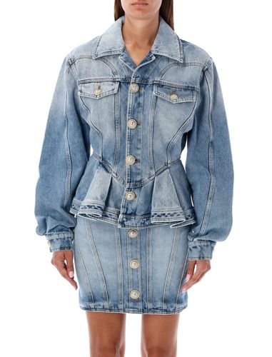 Balmain Peplum Denim Jacket - Balmain - Modalova