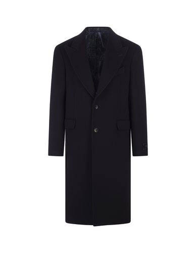 Etro Navy Blue Cashmere Coat - Etro - Modalova