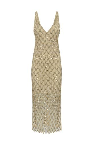 Patrizia Pepe Gold Jewel Mesh Dress - Patrizia Pepe - Modalova