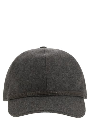 Virgin Wool And Cashmere Baseball Cap With Shiny Band - Brunello Cucinelli - Modalova