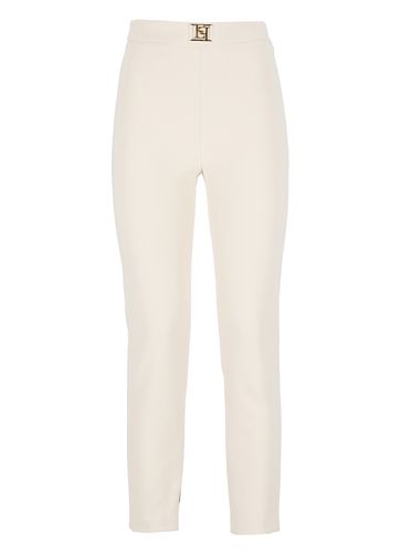 Straight Stretch Crepe Trousers - Elisabetta Franchi - Modalova