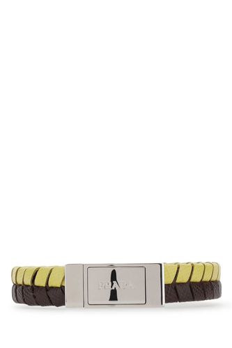 Prada Two-tone Leather Bracelet - Prada - Modalova