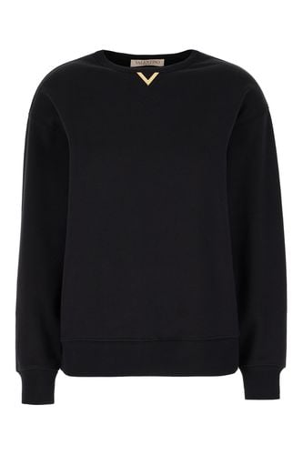 Black Cotton Blend Oversize Sweatshirt - Valentino Garavani - Modalova