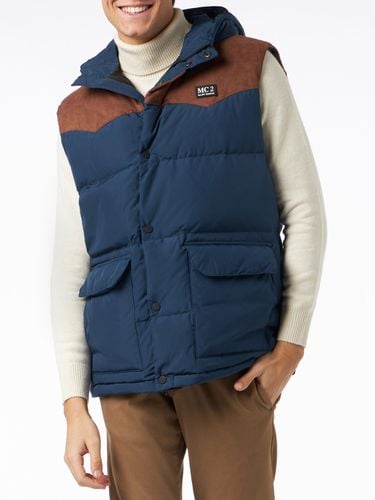 MC2 Saint Barth Man Blue Down Vest - MC2 Saint Barth - Modalova