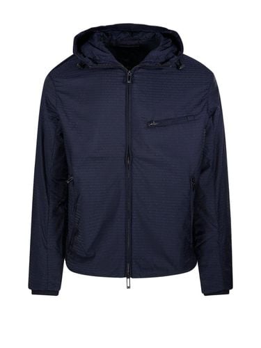 Zip-up Padded Hooded Jacket - Emporio Armani - Modalova