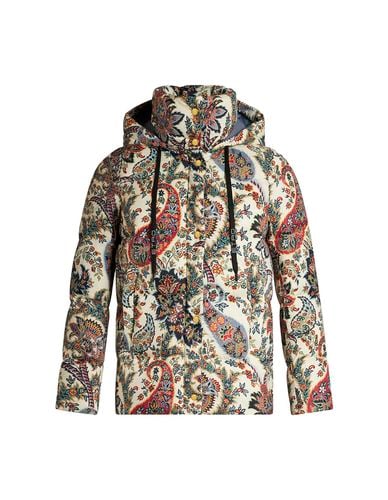 Beige Printed Nylon Down Jacket - Etro - Modalova