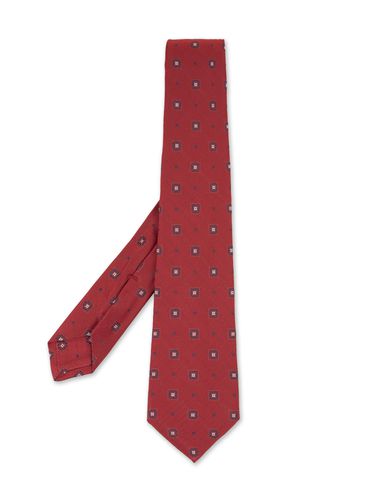 Kiton Red Tie With Micro Pattern - Kiton - Modalova