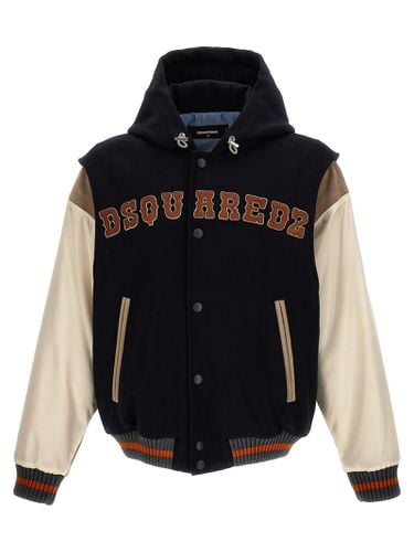 Hooded Varsity Bomber Jacket - Dsquared2 - Modalova