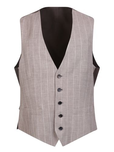 Lardini Brown Striped Waistcoat - Lardini - Modalova