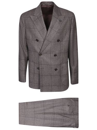 Check Pattern Double-breasted Suit - Lardini - Modalova