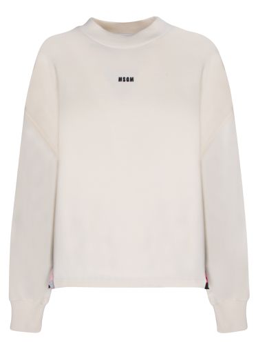 MSGM Front Logo Cream Sweatshirt - MSGM - Modalova