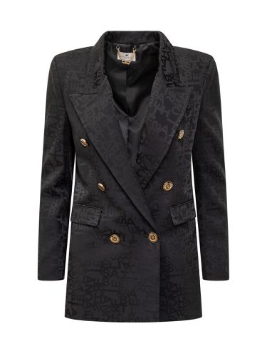 Jacket With Jacquard Lettering - Elisabetta Franchi - Modalova