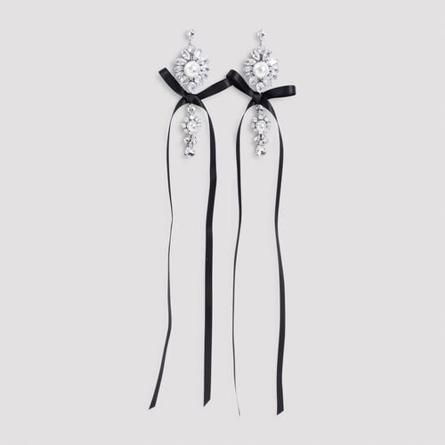 Long Crystal Crest Bow Earrings - Simone Rocha - Modalova